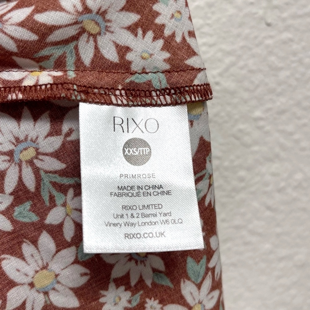 NWT RIXO Brown Chocolate Daisy Chain Midi Dress - Picture 9 of 10